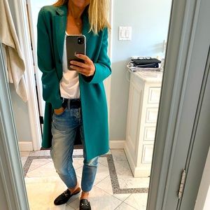 Kelly green 3/4 coat by Harris Wharf London